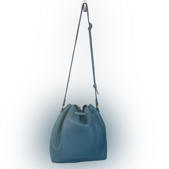 Portland Leather Sky Blue Shoulder Bag - Picture 1 of 12